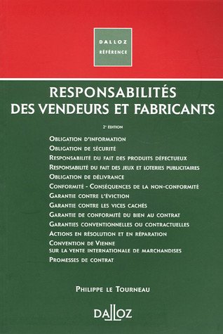 Responsabilité des vendeurs et fabricants