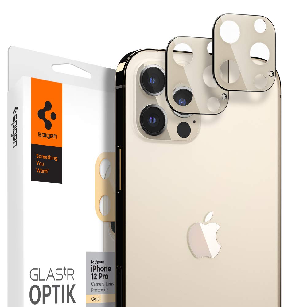 Spigen Glas.tR Optik Tempered Glass Camera Lens Protector for iPhone 12 Pro - Gold 2 Pack