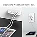 NTONPOWER Portable Travel Power Strip Surge Protector 2 Outlets 3 USB Ports - White