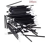 Yueton Pack of 100 Disposable Lip Brush Lipstick Gloss Wands Applicators Makeup Cosmetic Tool