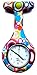 Boolavard® TM Nurses Fashion Coloured Patterned Silicon Rubber Fob Watches - Colourful Bubbles