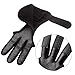 Seakcoik Archery Gloves, Genuine Leather Gloves with Three Finger for Recurve & Compound Bow, Hand Guard Protective for Men Women & Youth - M