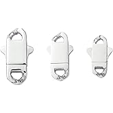 LiQunSweet 3 pcs 3 Styles 316 Stainless Steel Spring Cuban Clasps Buckle Link Lobster Extender Clasps Replacement for Bracelet Keychain Handbag Jewelry Findings - 17~22.5×10~13mm