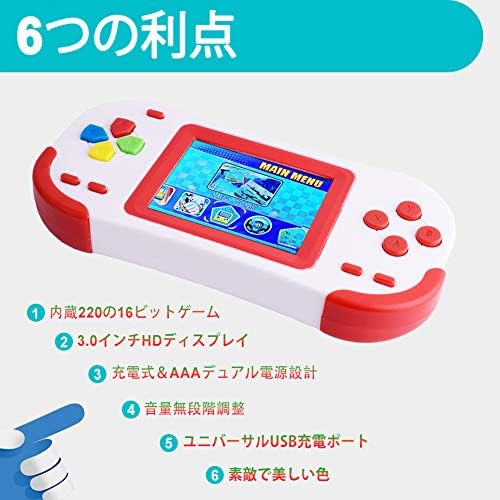 Zhishan 16ビット大人と子供用ゲーム機 内蔵2ゲーム クラシックレトロビデオゲーム 子供の誕生日 クリスマスプレゼントに適合 レッド B07v452b58 1 850円 大人気 New Arrival 最安値挑戦 年中無休 高品質 通販