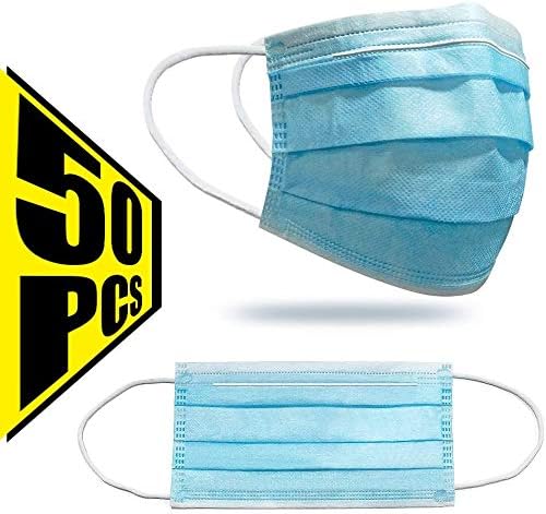 50 Pcs Disposable Ear Loop Face Ma-s-k-s Germ Protection Surgical Dust Filter Earloop Mouth Cover-Blue