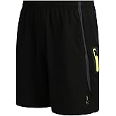 Spyder Men's Active Shorts - Athletic Performance Gym Shorts with Mesh Liner - 8" Inseam Running Shorts, Zip Pockets (S-XL)