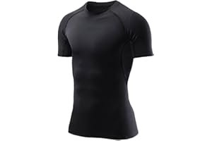 Boys Compression Shirt Quick Drying Short Sleeves Crew Neck Tops Youth Plain Slim Fit Baseball Athletic Sweatshirt