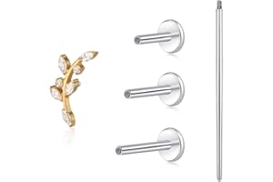 limerencia F136 Titanium Hypoallergenic Piercing Jewelry 18G 6mm 8mm 10mm Flat Back Internally Threaded Implant Grade Climber