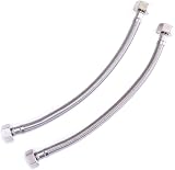 Xcel Home 1/2 in BSP Flexible Stainless Steel Hose Pair 300mm view 3