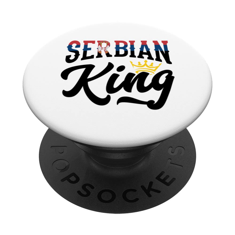 Serbian King Serbia Serbian Serbia Flag PopSockets Swappable PopGrip