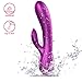 Rechargable Personal Vibrator - Waterproof Powerful 7 Speed Frequency Rabbit Massager- Handheld Portable Vibrator- Purple