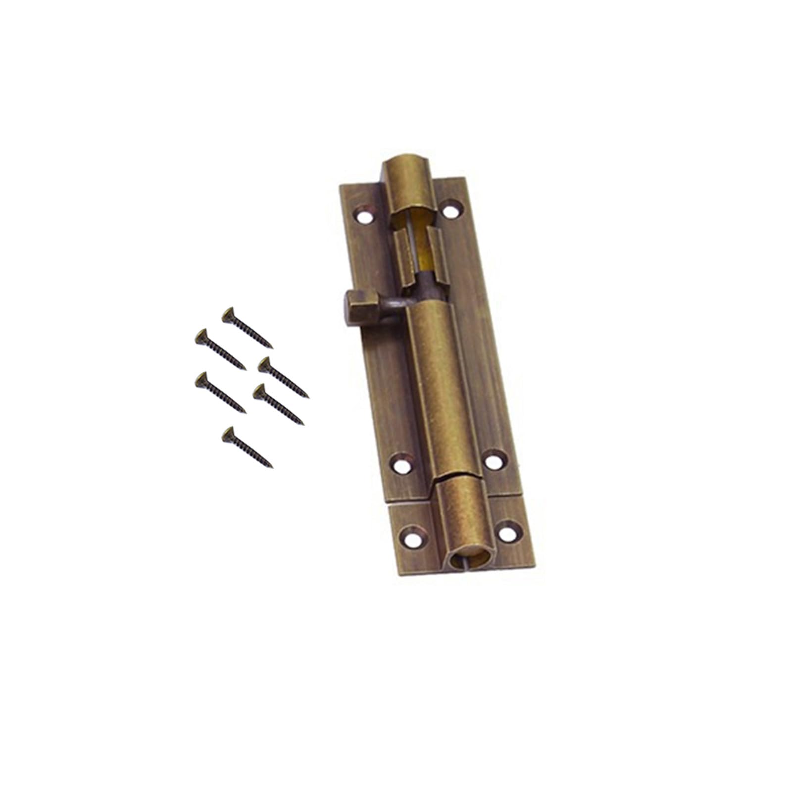 Leliafleury Door Bolt Lock 3 Inch Brass Door Latch Barrel Sliding Bolt Solid Security Lock Latch for Bathroom Bedroom Shed (Bronze)