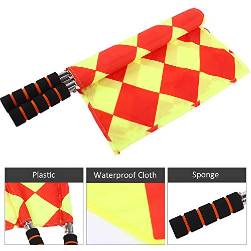 Soccer Referee Flag, 2Pcs/Bag Soccer Football Referee Sport Match Linesman Flag with Storage Bag