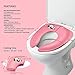 Folding type auxiliary toilet seat Child's portable toilet seat with carrying bag Travel Outside toilet training (Pink)