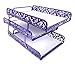 EasyPAG 3 Tier Desk Tray Carved Hollow Flower Pattern Design Triple Letter Tray,Purple