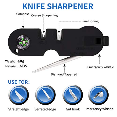 Tactical Pocket Knife for Men, Knives Sharpener with Folding Knife Set
