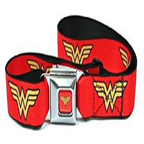 WONDER WOMAN SEATBELT STYLE BELT OFFICIALLY LICENSED BY C9K INC MARVEL DC COMICS COSPLAY COSTUME GOTHIC LARP HALLOWEEN SUPERHERO UNISEX APPAREL ACCESSORIES FASHION STYLE MEN WOMEN