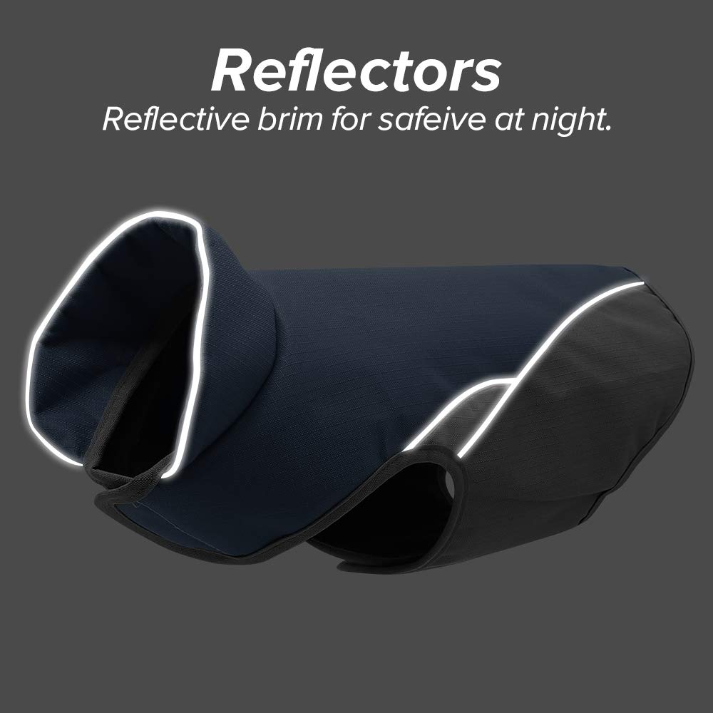 Clan_X Outdoors Dog Coat, Waterproof & Durable Warm Jacket Applied for All Year Around，Available Sizes in XS, S, M, L, XL, XXL.(L, Dark blue)