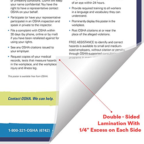California 2018 Labor Law Posters - 2 PACK - 39" x 24" - State & Federal Compliance OSHA Approved - Laminated Double Side Employment Workers Compensation Compliant - CA Employee Minimum Wage - English