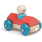 3 Piece Tegu Magnetic Racer Building Block Set, Poppy