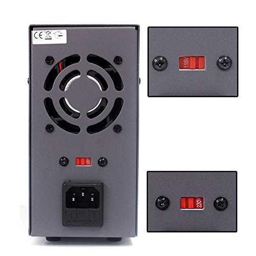 Wisamic DC Variable Power Supply - 30V 10A DC 110V/220V KPS3010D Switchable Adjustable Power Supply with Alligator Clip