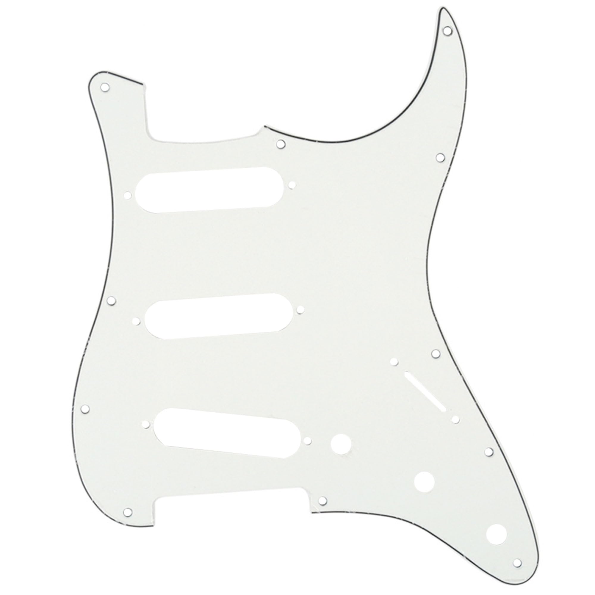 Musiclily 11 Hole SSS Strat Pickguard Scratch Plate for Fender USA/Mexican Standard Stratocaster Modern Style Electric Guitar, 3Ply Parchment โ image 1
