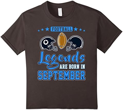 Kids Football Legends Are Born In September T-shirt 4 Asphalt
