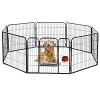 BestPet Heavy Duty Pet Playpen Dog Exercise Pen Cat Fence B, 32-Inch, Black