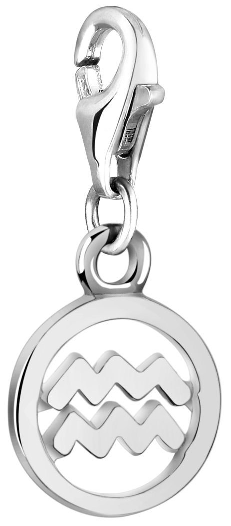 Nenalina Charm Aquarius Zodiac Pendant, for All Brands of Charm Bracelets and Necklaces, Made of 925 Sterling Silver 713290-000