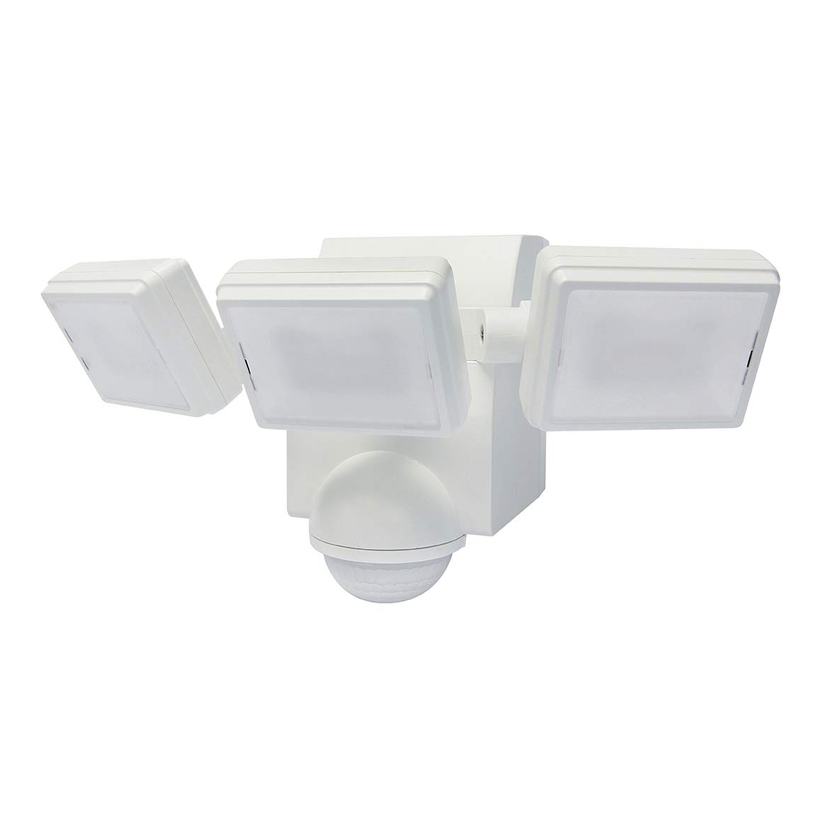 White IQ Triple Spotlight PIR Battery Operated Security Light - Outdoor Security Wall Light - Exterior Battery Operated PIR Motion Sensor - 1000 Lumen LED Floodlight (Single)
