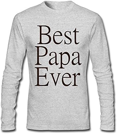 Best Papa Ever Men's Long-Sleeve Beefy Henley T-Shirt S HeatherGray
