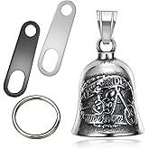 Jvuouxy Guardian Angel Motorcycle Bell Good Luck Keychain & Drive Safe Pendant Accessories for Men Women Riding Safety