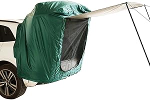 NOMADNIA SUV Tents for Camping, 420D Heavy Duty Waterproof Tailgate Tent with Shade SUV Awning & Screen Net, Universal Car Tents for Camping SUV Fits Full Size SUV