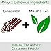 Cinnamon Organic Matcha Green Tea Powder - 80 Servings, 8 oz - 2 Ingredients, Natural Flavored Instant Tea for Drinking, Smoothies or Baking, Grade A Matcha