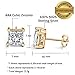 Emma Manor Gold Plated 925 Sterling Silver 4 Prong 7mm Square Shape Cubic Zirconia Stud Earring (Yellow Gold Plated Silver)