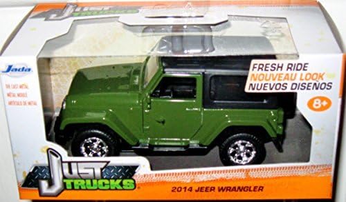 JADA JUST TRUCKS 1:32 SCALE DARK GREEN BLACK TOP 2014 JEEP WRANGLER DIE-CAST by Just Trucks