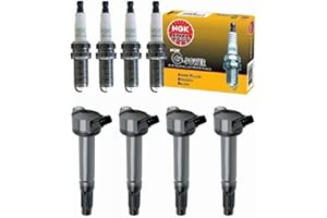HIKARU PARTS Ignition Coil Pack & NGK Spark Plug Compatible With Toyota Highlander RAV4 Venza Sienna 2.5 2.7 L4 2009 2010 2011 2012 2013 2014 2015 2017 2018 2019 UF487 Set of 4