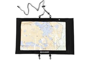 AquaQuest Trail Map Case - 100% Waterproof Document Dry Bag Holder with Clear Window & Lanyard - Black, Yellow, Orange, Blue or Green