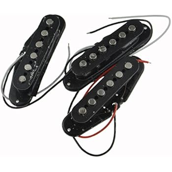 Set of Alnico V Single Coil Pickup Set SSS for Strat Style Guitar Black Color