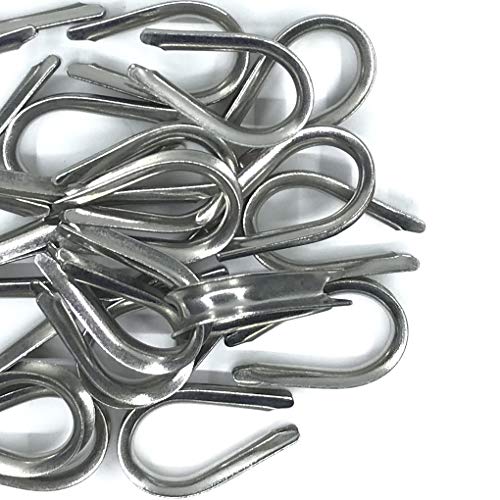 HEVERP 30 PCS M6 Stainless Steel Thimble for 7/32-1/4 Inches Diameter Wire Rope/Cable