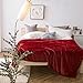 Luxury Collection Microplush Flannel Fleece Blanket | Ultra Soft 380 GSM Lightweight All-Season Anti-Static Throw/Blanket for Sofa Couch Bed (Throw (50'' x 60''), Burgundy)