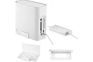JINLUNAR Metal Wall Mount for AT&T Fiber (Arris) BGW320+Power Bricks Mount Holder Kit,Designed for AT&T Internet Modem Gateway Mounting Holder Compatible with BGW-320,White Steel Wall Mount for BGW320-500,505