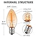 Emotionlite Night Light Bulbs, Amber LED C7 Bulb, 4W-7W Equivalent, E12 Candelabra Base, Salt Lamp and Nightlight Replacement, 0.5W Amber Yellowish 2200K, 50LM, 6 Pack