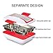YOUDirect Car Use Electric Heating Lunch Box - Portable Bento Meal Heater Car Plug Food Warmer Stainless Steel Heating Food Container Leak-Resistant Reusable Electronic Food Boxes (Red)