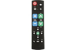 Big Button Universal TV Remote for Seniors – Easy Use, Large Keys, Learning Function, Compatible with Major TV Brands