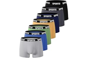 Men's Boxer Briefs 7-Pack Athletic Sports Underwear Breathable Cotton Stretch Soft Trunks Multipack