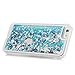 ZSTVIVA Case Cover Replacement for iPhone 6, iPhone 6S, Glitter Liquid Cover Blue Quicksand Bling Sparkle Moving Flowing Love Heart Soft TPU Bumper Protector with Stylus Pen Dust Plug