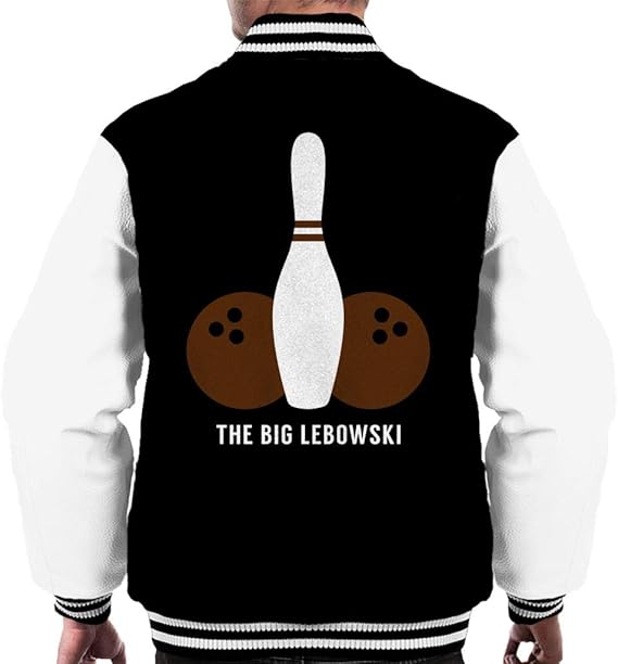 Big Lebowski Bowling Minimal Men's Varsity Jacket Amazon.co.uk Clothing