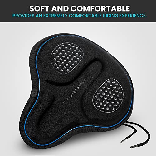 X WING Wide Bike Seat Cover Padded with Memory Foam Ideal Bicycle