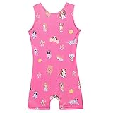 MYQFF Leotards for Girls Gymnastics Apparel Kids Children Biketard with Shorts Dance Unitards Sparkly Unicorn Outfits